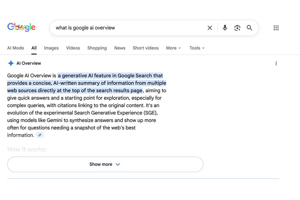 google ai overview